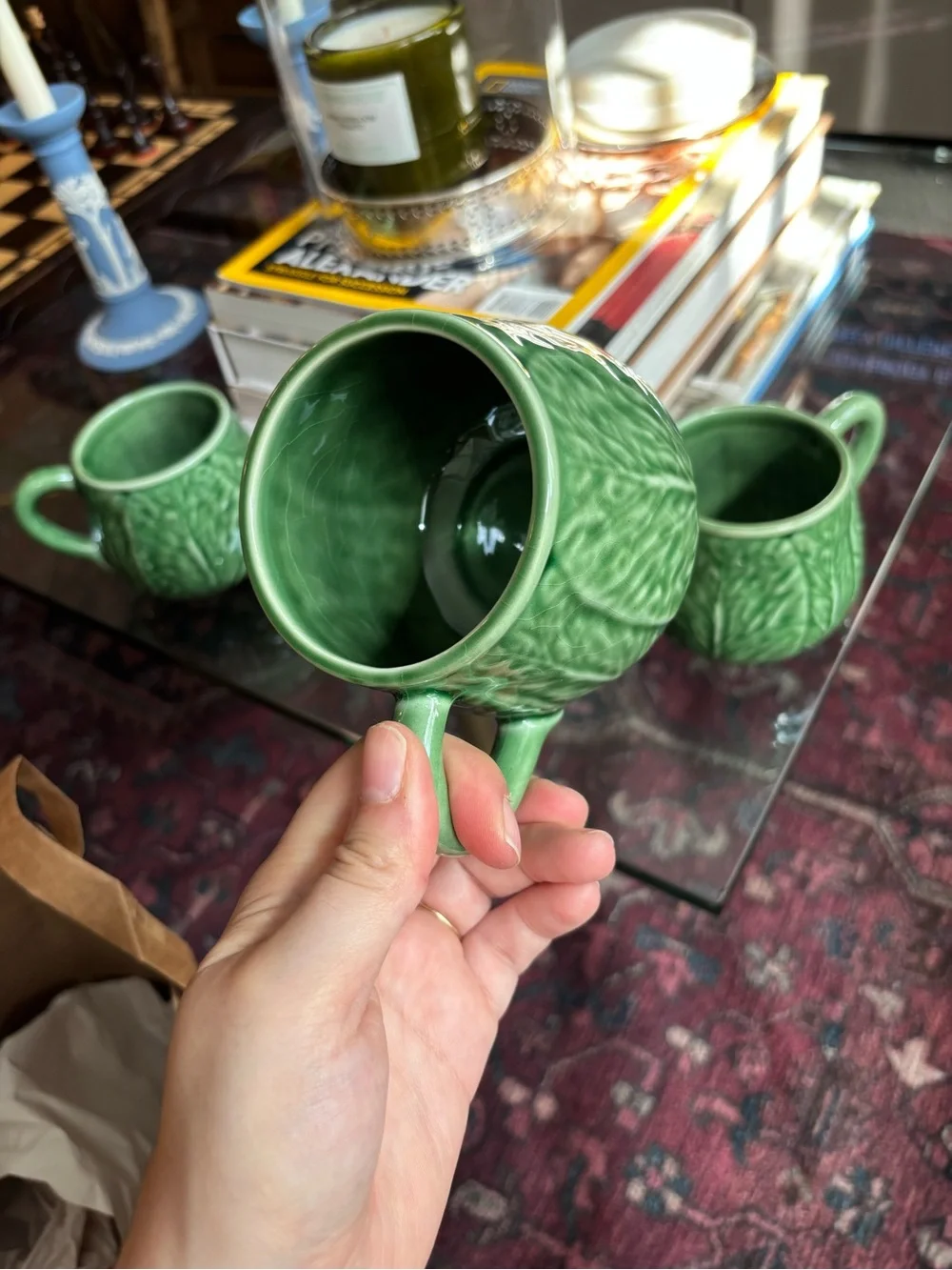 Set of 4 Sur La Table Cabbageware Mugs – Made in Portugal